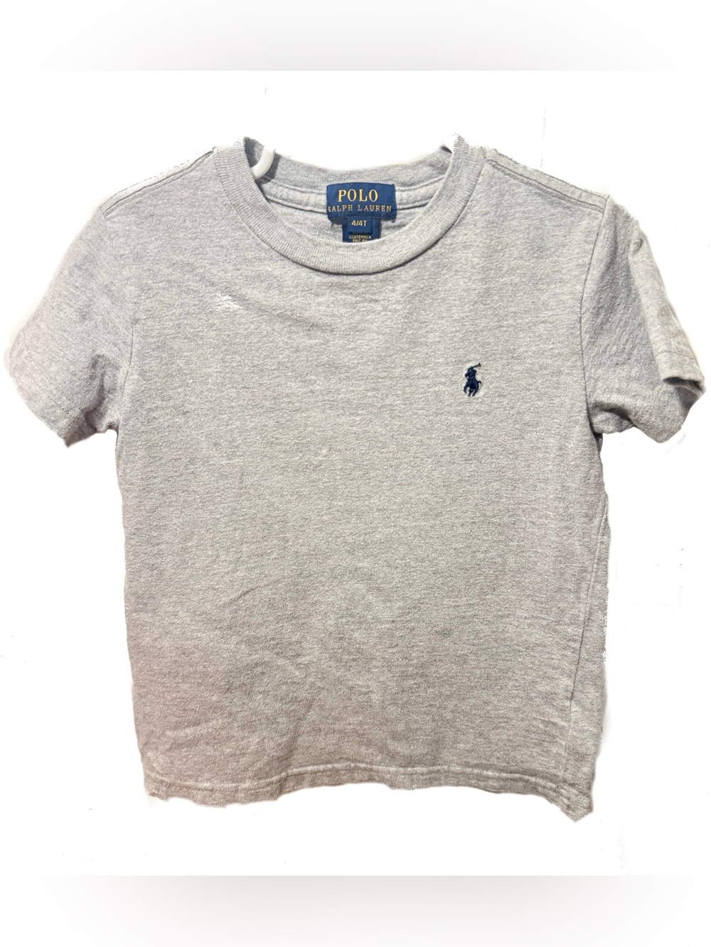 Polo by Ralph Lauren Light Gray Tee with Navy Pony - Kids